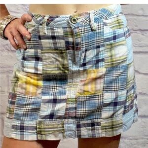 Vintage Y2K madras plaid mini skirt/ skort